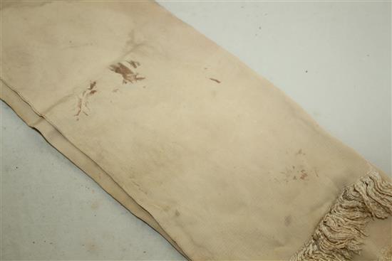 A WWII Japanese Kamikaze pilots silk scarf, approx. 119.5cm, staining